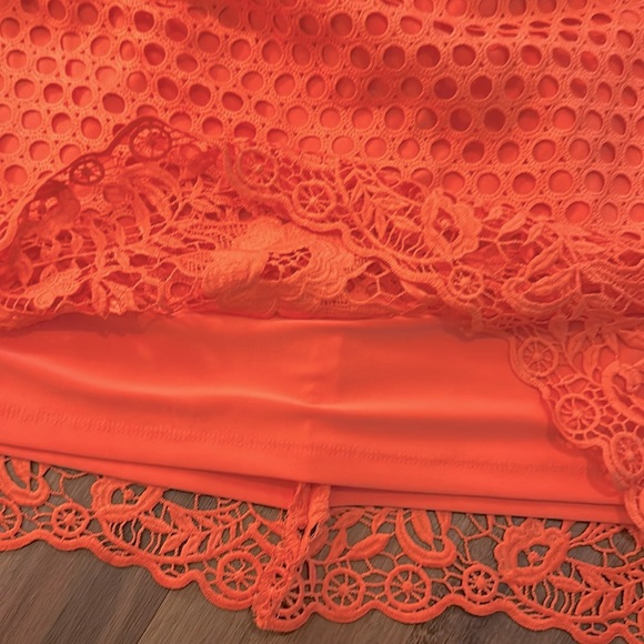 Lauren Ralph Lauren Lace Off The Shoulder Coral Color Dress, Lined Size 4 Petite - Picture 6 of 12